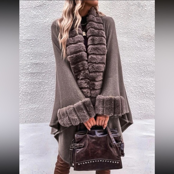 Cozy Vegan Fur Open Front Cardigan jacket - Picture 2 of 6